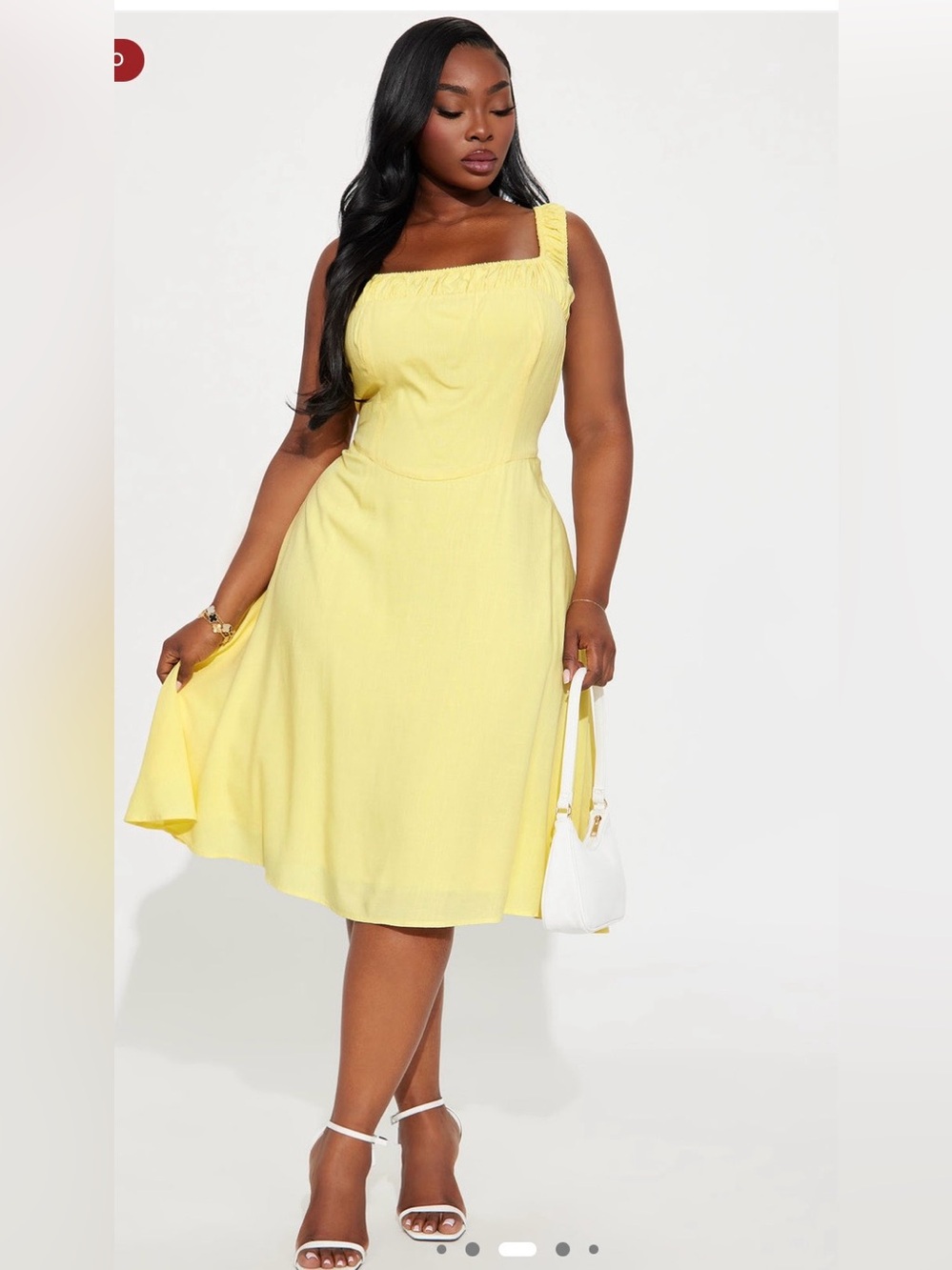 Smocked Yellow Midi Dress